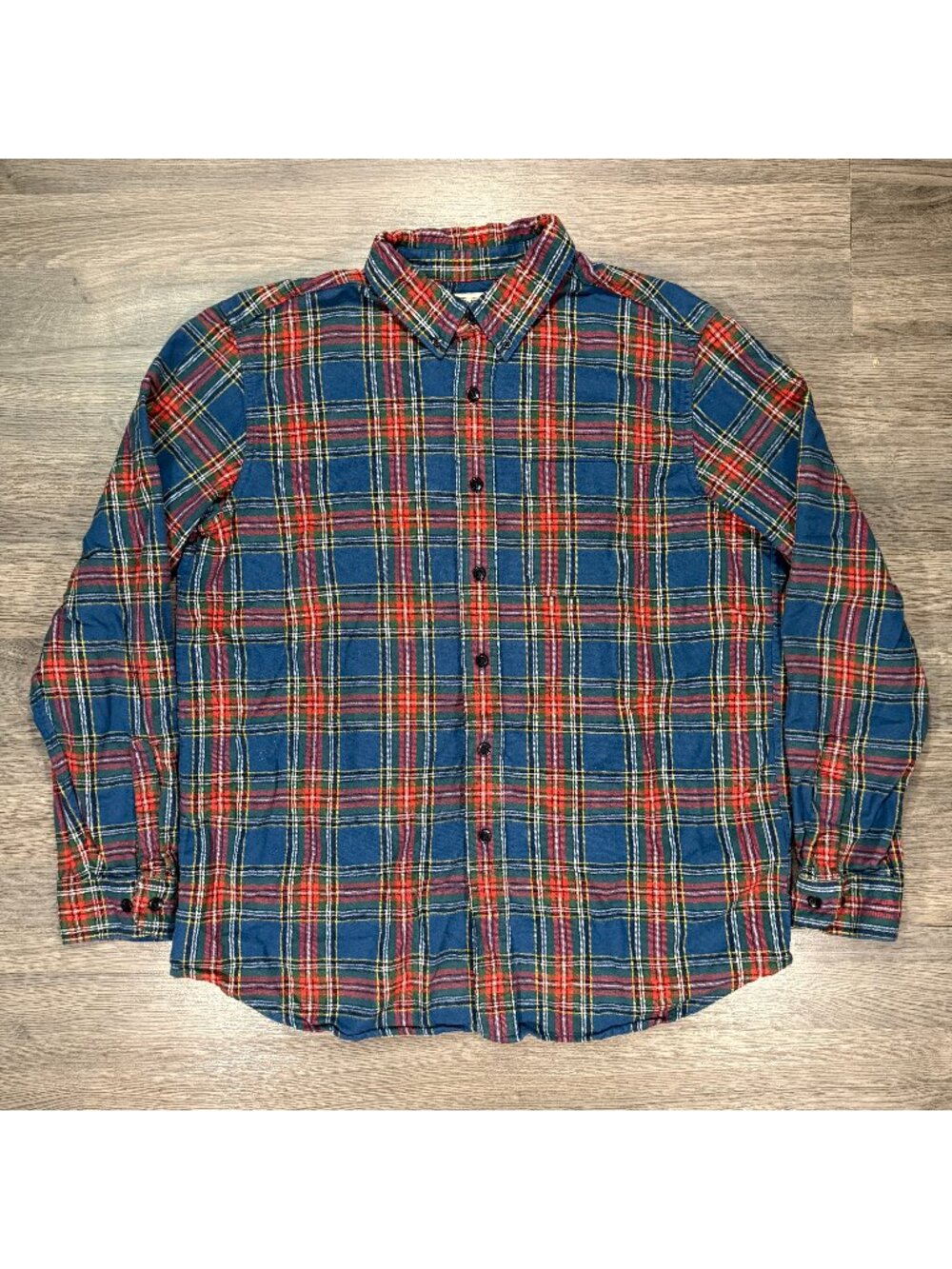 L.L. Bean Men's Scotch Plaid Flannel Shirt - Navy Plaid